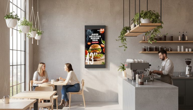 KOHO ultra slim 43 inch digital signage deep colors and high brighteness