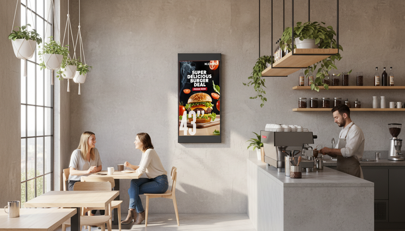 KOHO ultra slim 43 inch digital signage deep colors and high brighteness